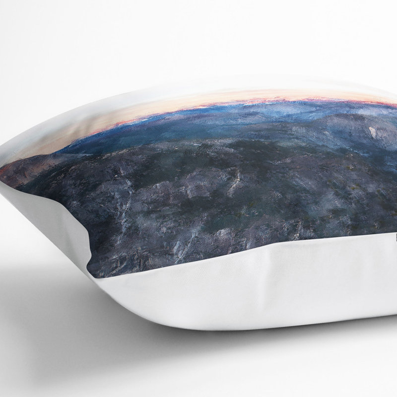 Half Dome Falls Painting Cushion with Filling, 55cm H x 55cm W x 20cm D, White