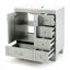 Meuble-lavabo bleu gris 30 po avec lavabo en céramique - Tiroirs à fermeture en douceur, structure en bois massif, rangement multi-organisateur, 76 x 47 x 85 cm-530126417-530126418