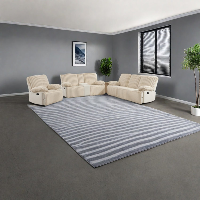 Canapés inclinables peu encombrants en fausse fourrure, style moderne pour un salon compact