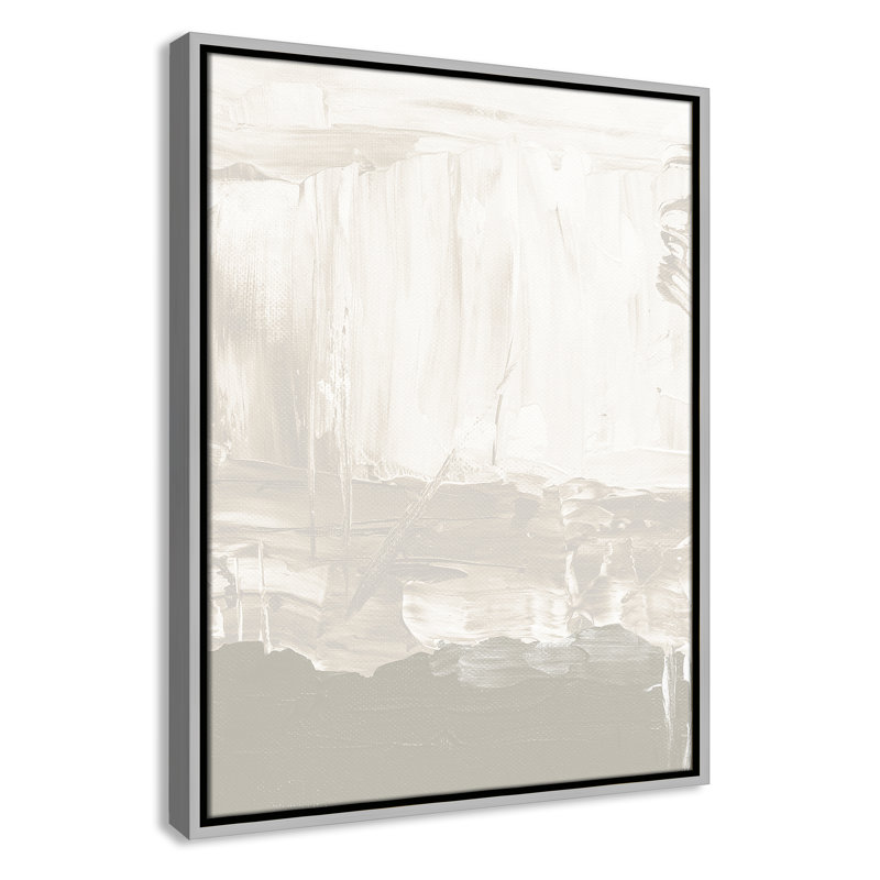 Albie taupe abstrait, reproduction sur toile flottante, H 25,5 po x l 19,5 po, Argent