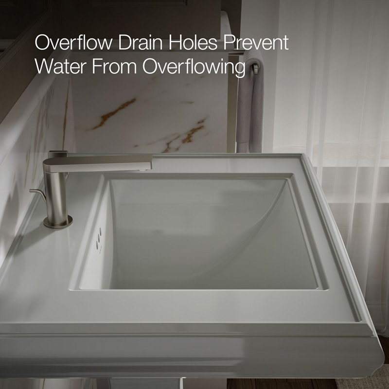 Memoirs® Rectangular Pedestal Bathroom Sink with Overflow, Ice Gray, Single Hole Faucet