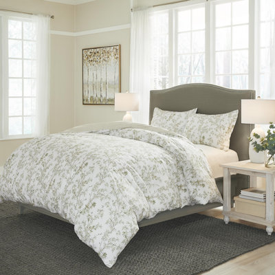 Lindy Green Cotton Reversible Duvet Cover Set