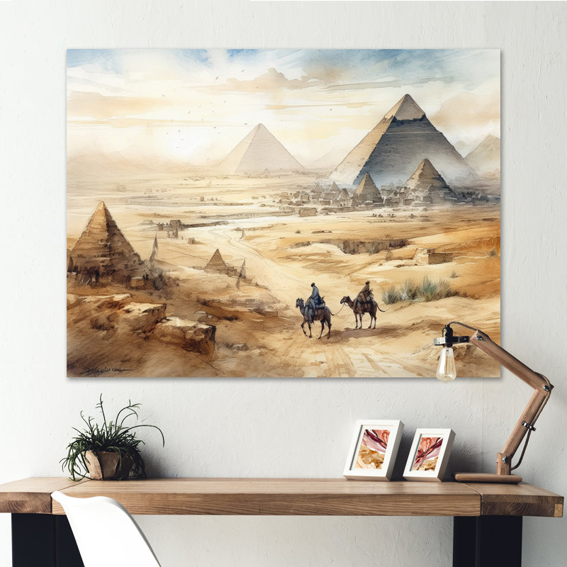 Camel Ride Through the Desert II - reproduction, H 24 po x l 32 po x P 1 po, Toile tendue