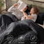 Ensemble de housse de couette 100% coton tissé gaufré noir Bedure, ensemble de literie respirant PureWoven pour toutes les saisons (ensemble de 3)-131198627-131198629