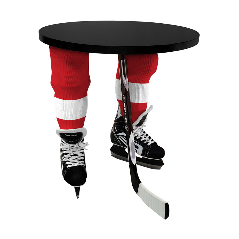 Table de bout à 3 pieds, Blanc, Canneberge / acajou, Red Wings de Detroit