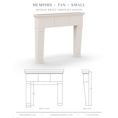 Cadre de cheminée en pierre avec foyer standard Memphis