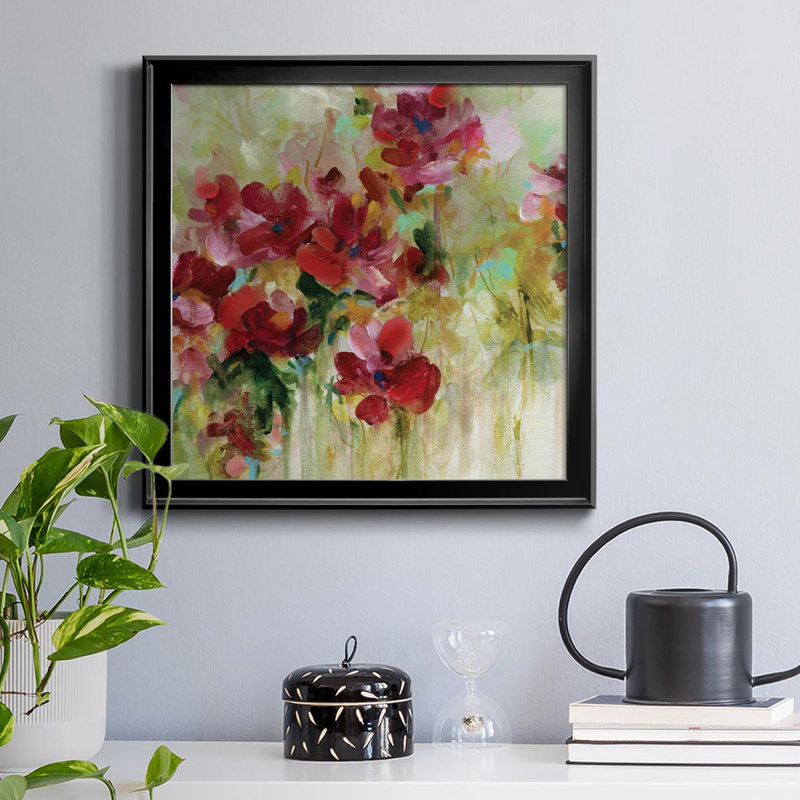 «Garden Play II», peinture sur toile encadrée, H 34,5 po x l 34,5 po x P 1,5 po, Noir