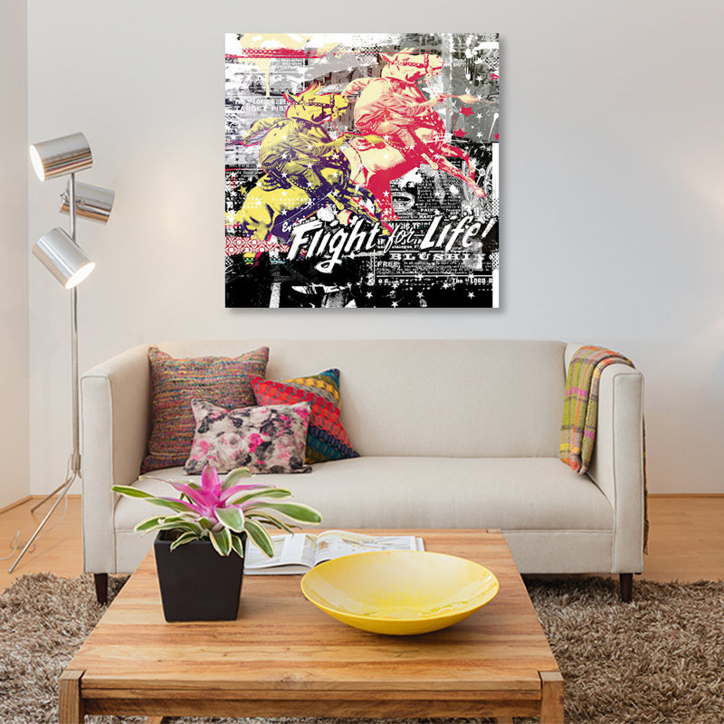 «Fight for Life», impression sur toile, H 26 po x l 26 po x P 1,5 po, Toile tendue, Pas de tapis