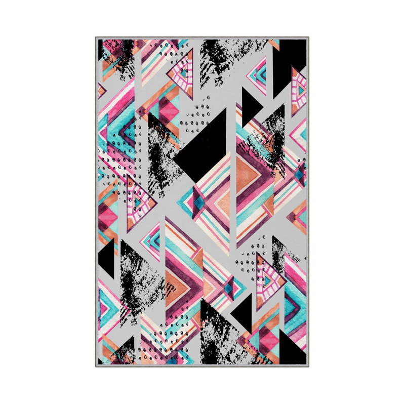 Geometric Indoor Rug, Rectangle 3'3" x 4'11"