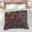 Orange Blue Floral Arrangement Comforter-128737007