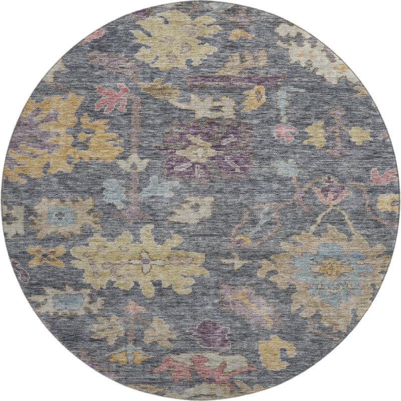 Premium Machine Washable Konopka AMF1108 Global Rug, Round 8'
