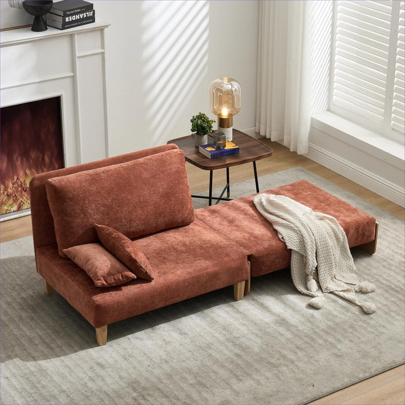 Canapé-lit pliable inclinable, canapé-lit convertible 3-en-1 avec un design moderne Mid-Century, parfait pour les petits espaces et une utilisation multifonctionnelle