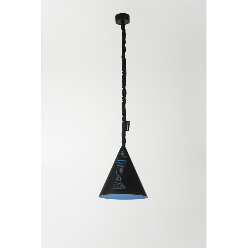 1 - Light Black Cone Pendant, Blue