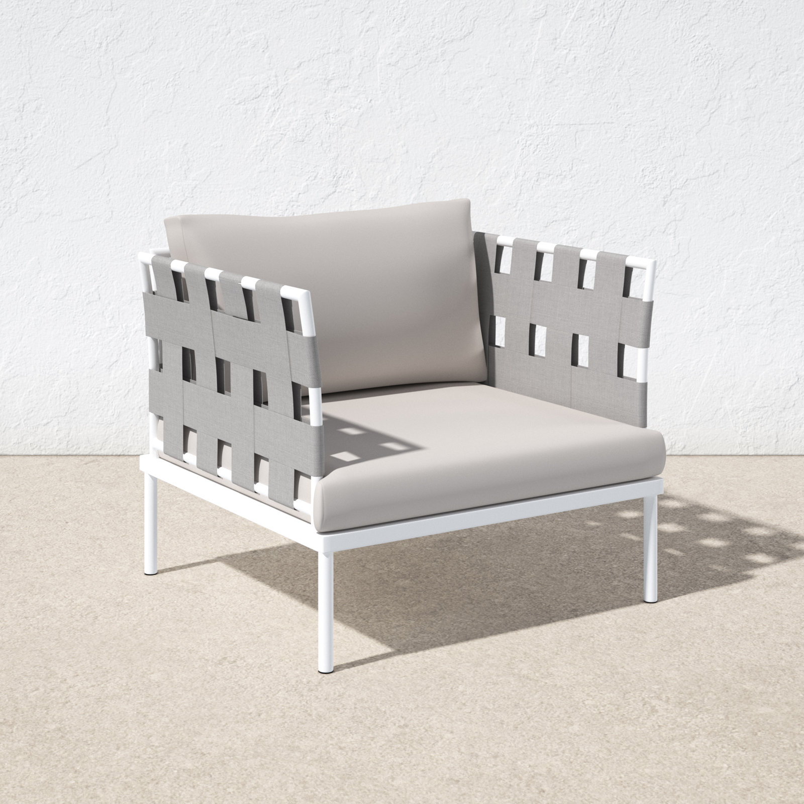 Harmony Outdoor Patio Aluminum Armchair, Beige