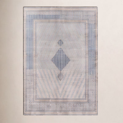 Favager Blue Light Brown Oriental Rug