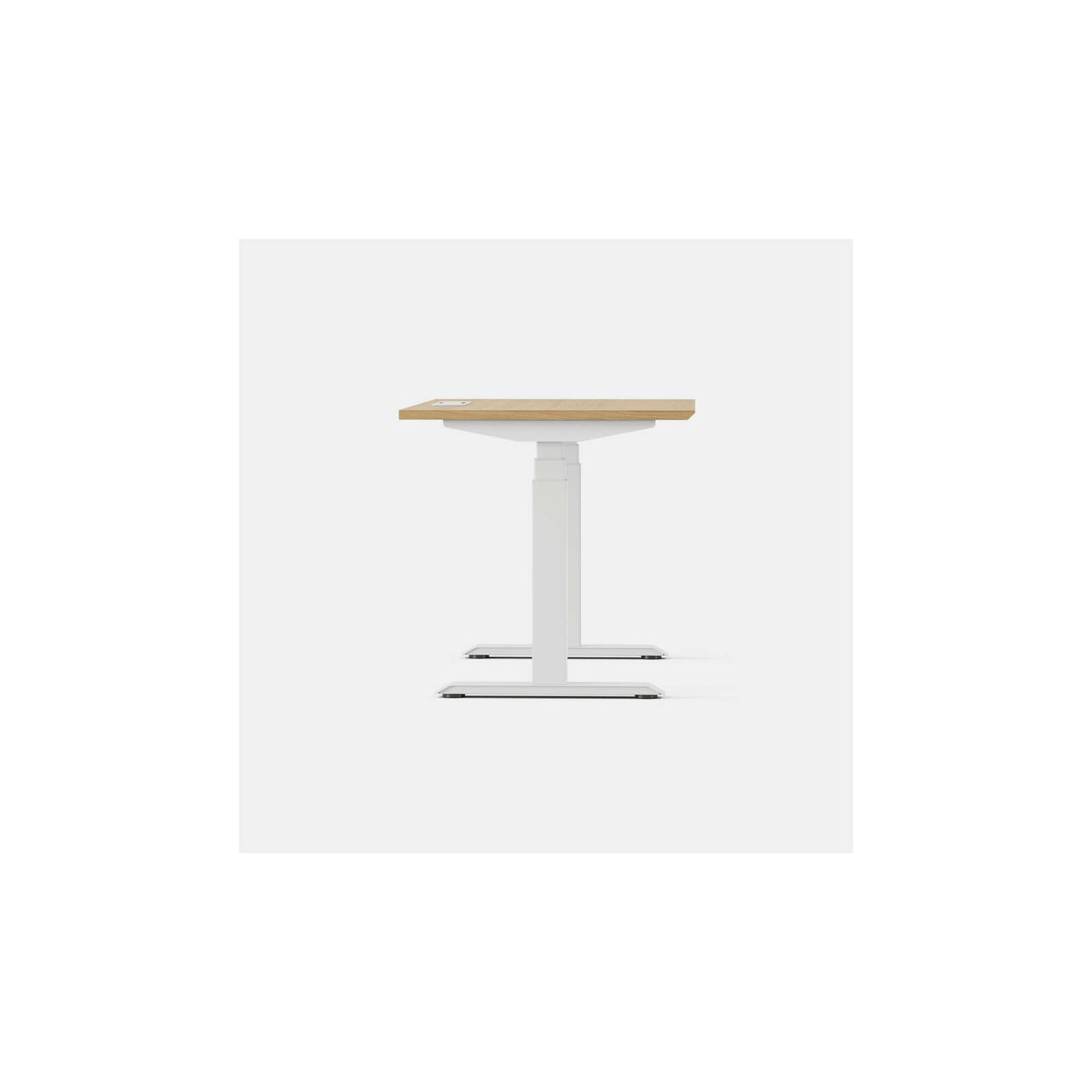 Standing Desk, Woodgrain, 52" H x 48" W x 30" D, White