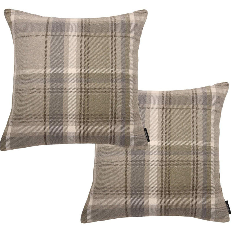 Plaid Wool Outdoor Reversible Pillow Cover