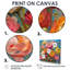 Rose, orange, orange, été, prairie I - Renoncule, art mural, salon-1346002085-1346002093