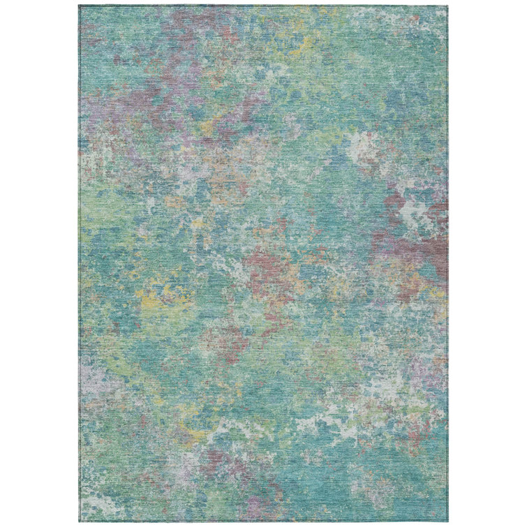 Machine Washable Indoor/Outdoor Brathwaite ACN2166 Abstract Rug