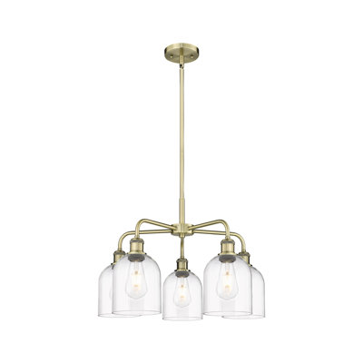 Lustre en forme de cloche à intensité variable en acier à 5 lumières Odaniel