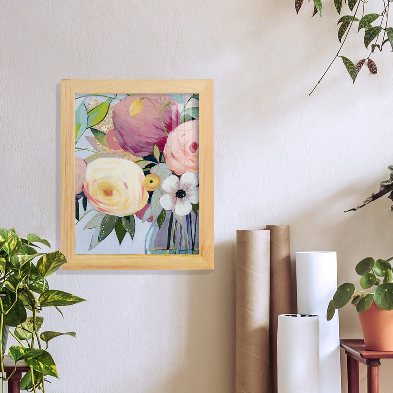 Georgia Bouquet I, encadré sur papier, H 11 po x l 9 po x P 1 po, Naturel