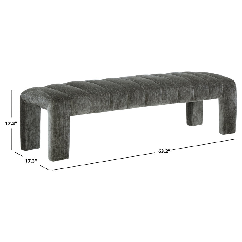 Bellisima Upholstered Bench, Dark Green Chenille