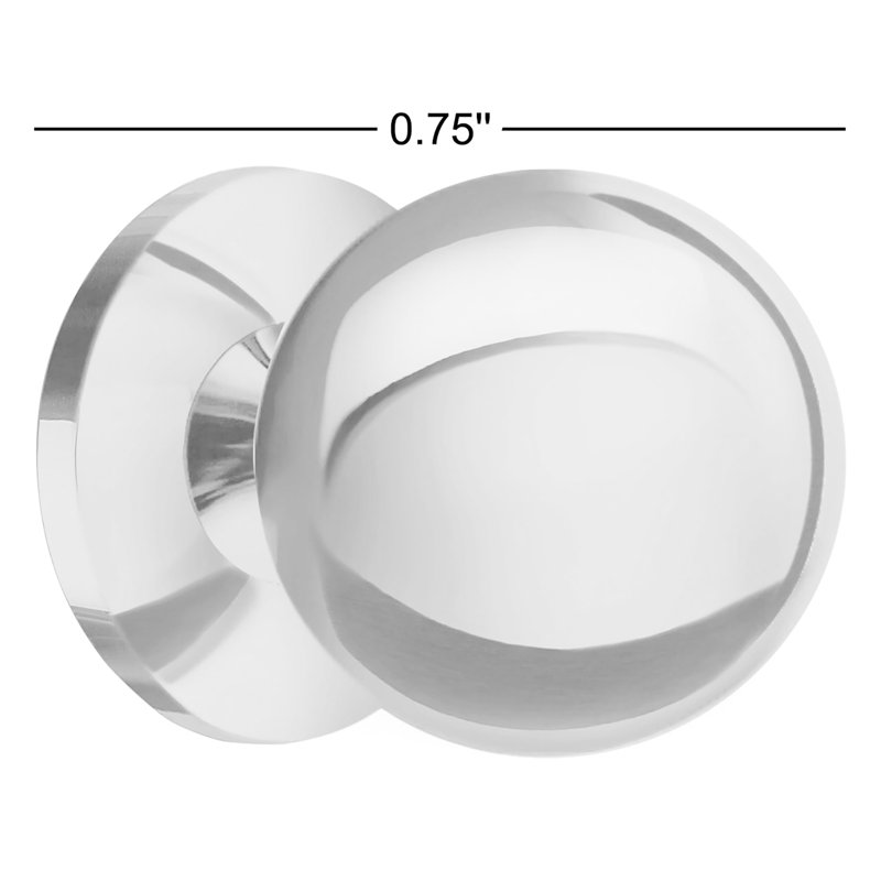 1" Diameter Round Knob, Polished Brass