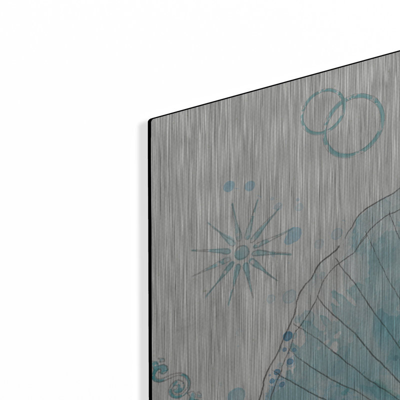 Art mural en métal luxueux «Coastal Splash 2 No Words» par Katie pertiet, H 36 po x l 36 po