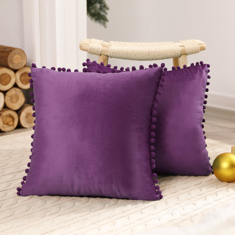 Knowles Square Cushion Cover, 51cm H x 51cm W x 1cm D, Grape Purple