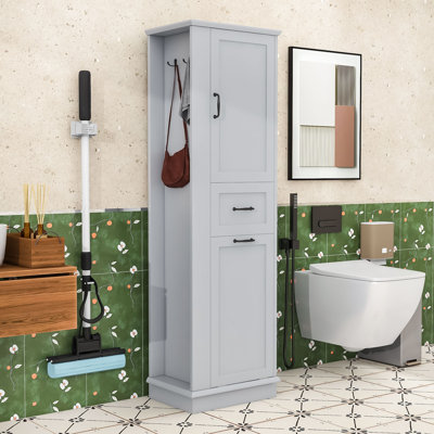Armoire de salle de bain minimaliste en bois avec rangement inclinable, tablette réglable et charnières à fermeture en douceur