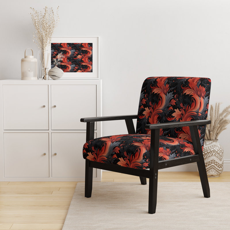 Chaise avec accoudoirs rembourrée en velours Ember Twilight Moody