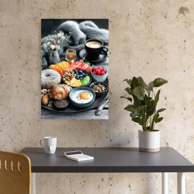 Cozy Morning Breakfast Colorful Rustic Contemporary Fruit Wall Art