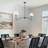 Modern Linear Chandelier For Dining Room, 55 Inch Farmhouse Kitchen Island Lighting With White Fabric Shades, Hanging Lighting Fixtures For Living Room Bedroom-983477036