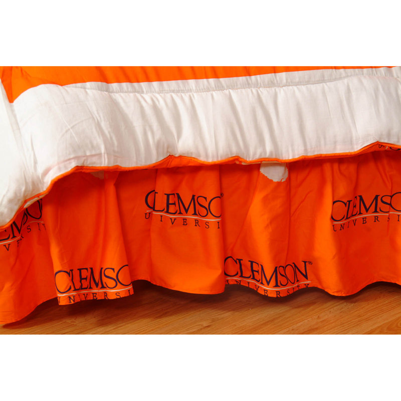 NCAA Ruffled Bed Skirt, Full, Clemson