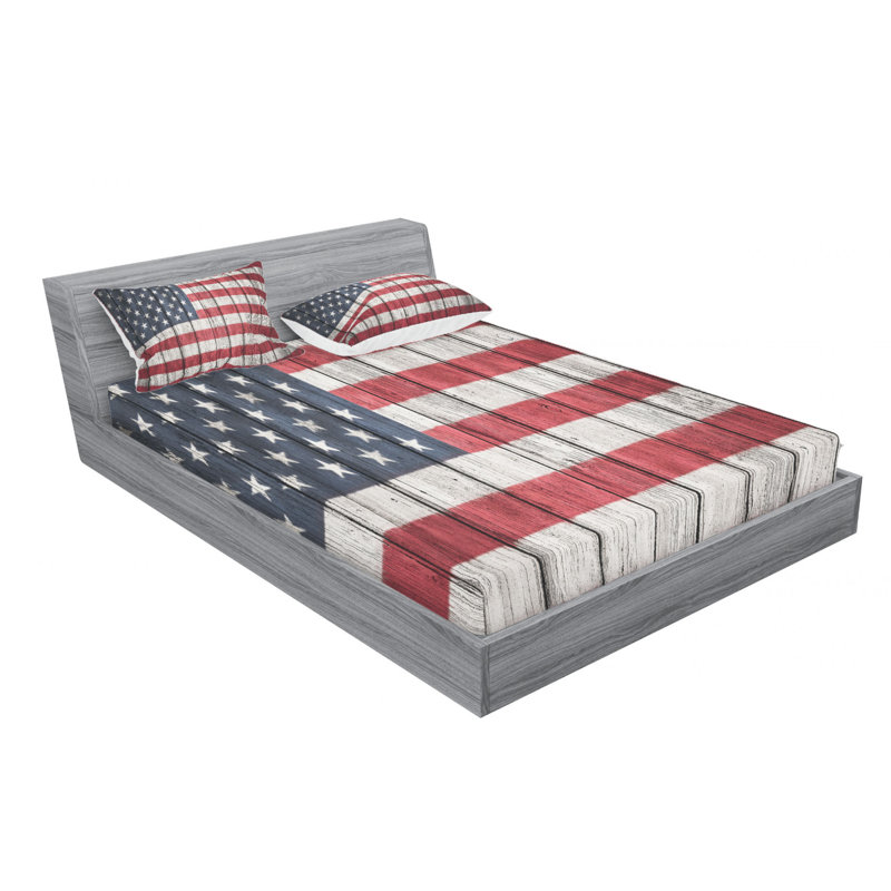 Microfiber Striped Sheet Set, Queen Sheet Set with Fitted Sheet
