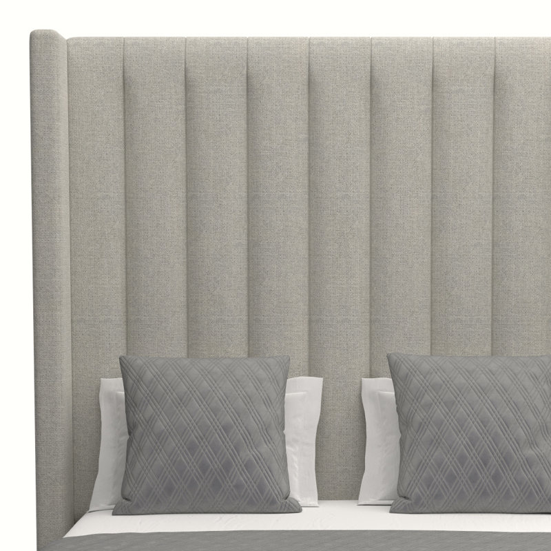 Lit tapissier standard à profil bas Esparto, Revolution® gris, Grand (haut)