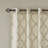 Fretwork Print Grommet Top Window Curtain Panel With Geometric Design And Light-Filtering Texture-534900627-534900631