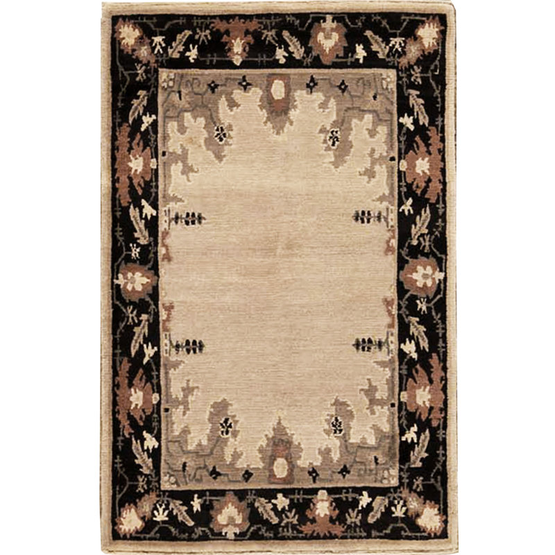 Hand-Knotted High-Quality Gray and Black Area Rug
