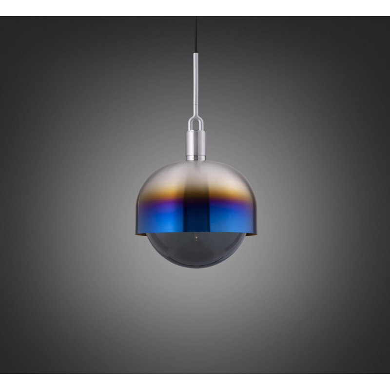 1 - Light Pendant, Smoked/Burnt Steel