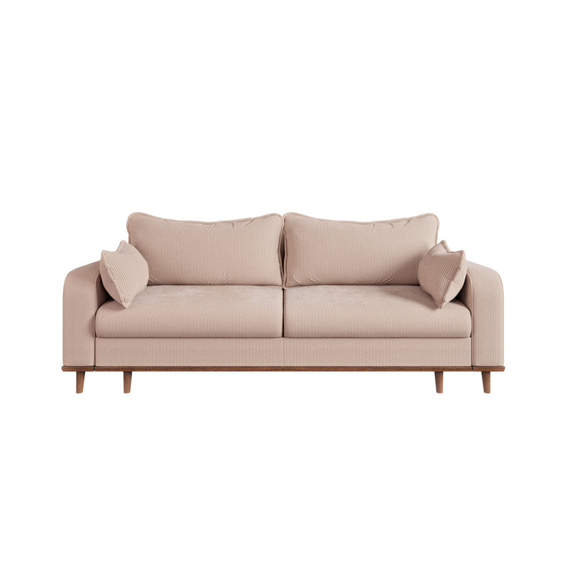 Blakesburg 4 Seater Corduroy Sofa Bed, Beige