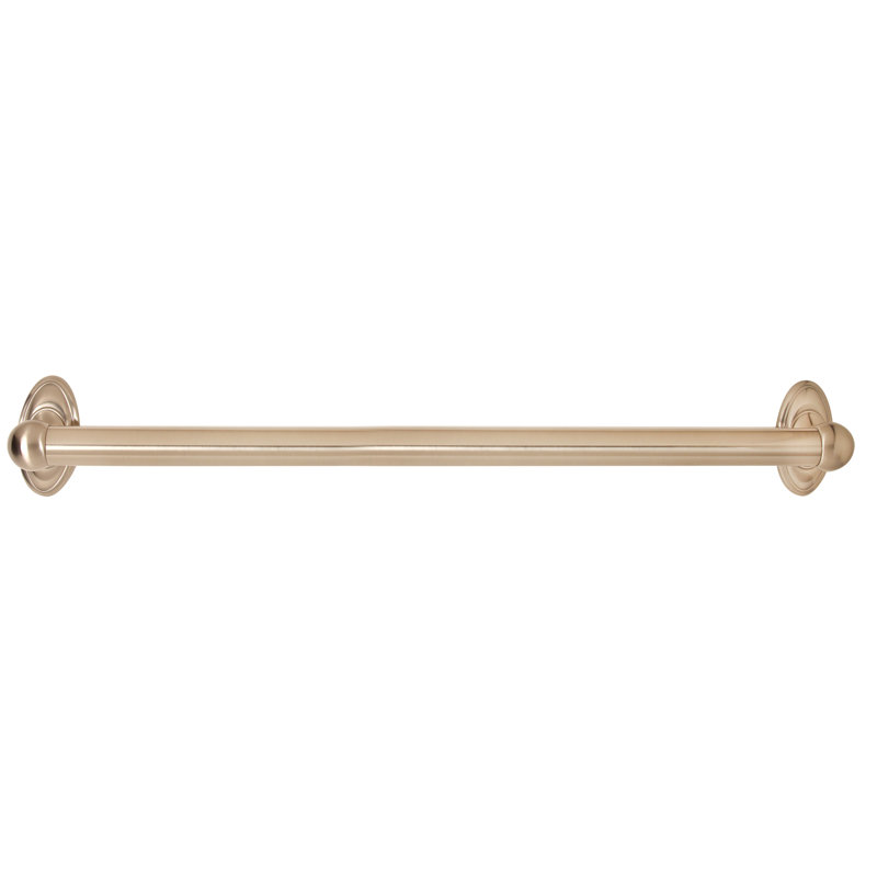 Classic Traditional 18" Grab Bar with Brass Construction, Satin Nickel, 18"
