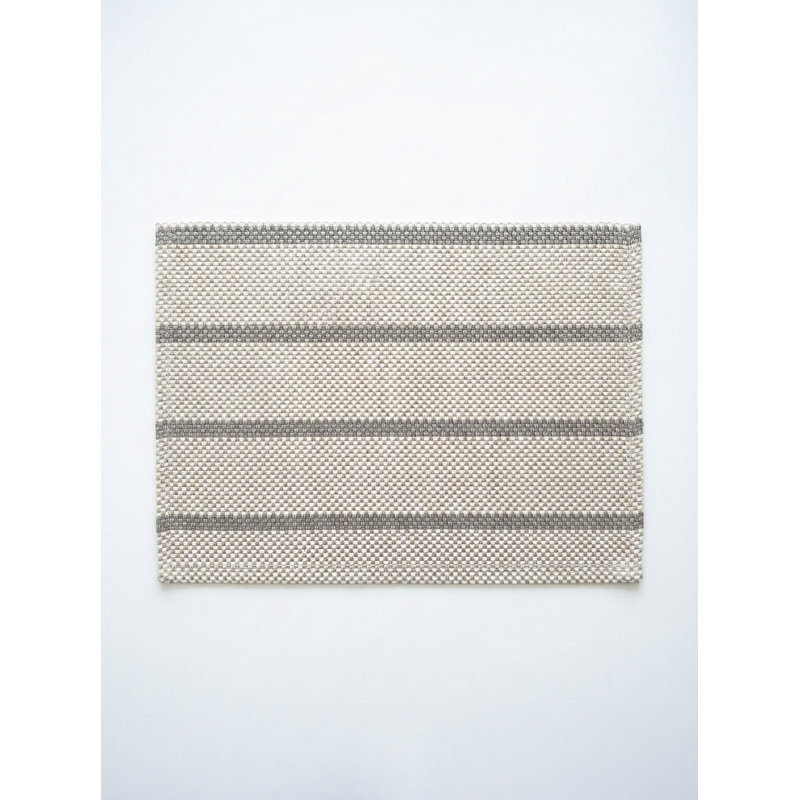 Black Regatta Stripe Indoor Outdoor Placemat, Gray