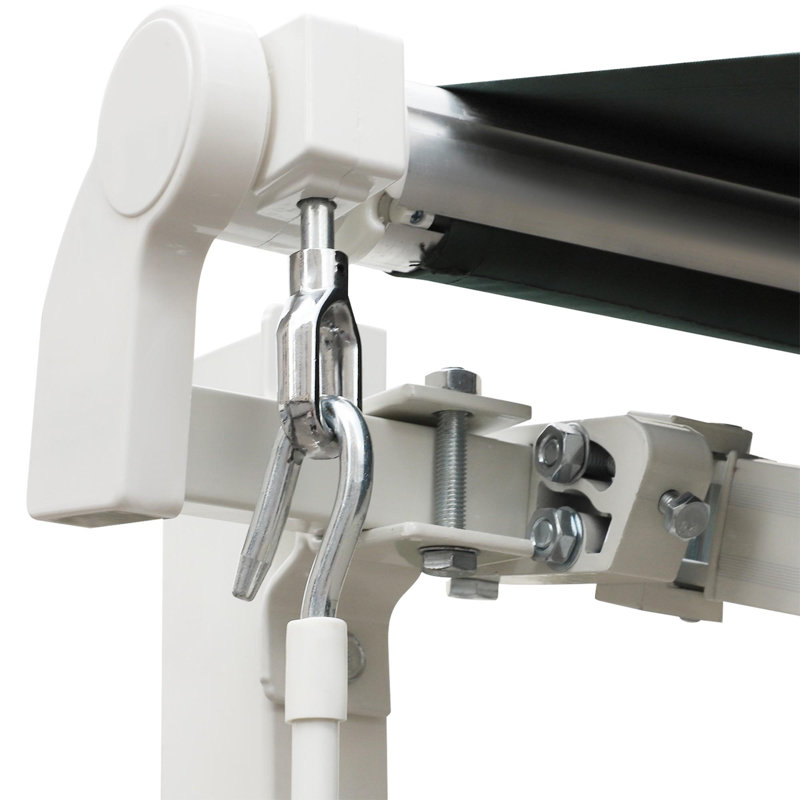 116.3"L x 96.5"W Wall Mounted Terrace Retractable Awning, Green/White