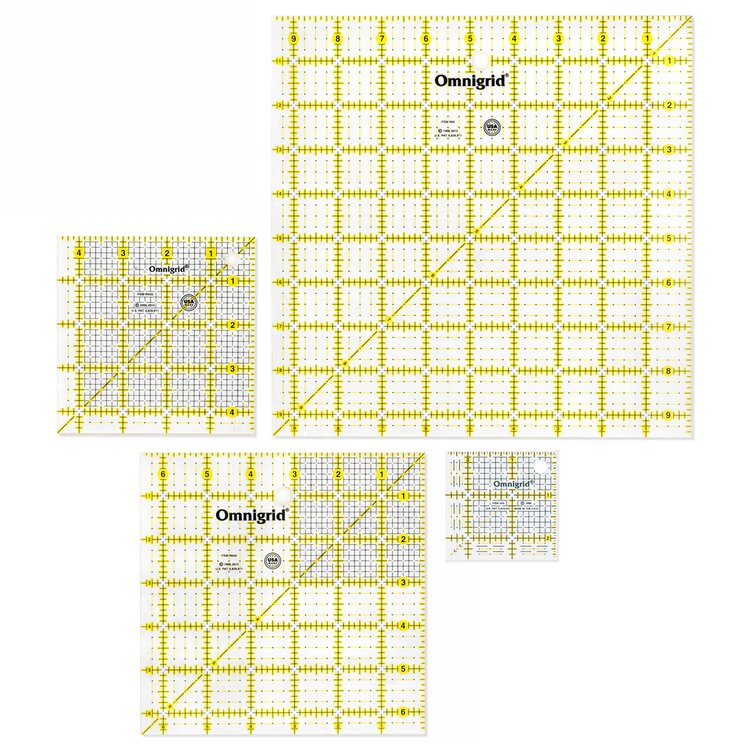 Omnigrid Square Quilting Ruler Value Pack (2-1/2, 4-1/2, 6-1/2, 9-1/2)  & Reviews