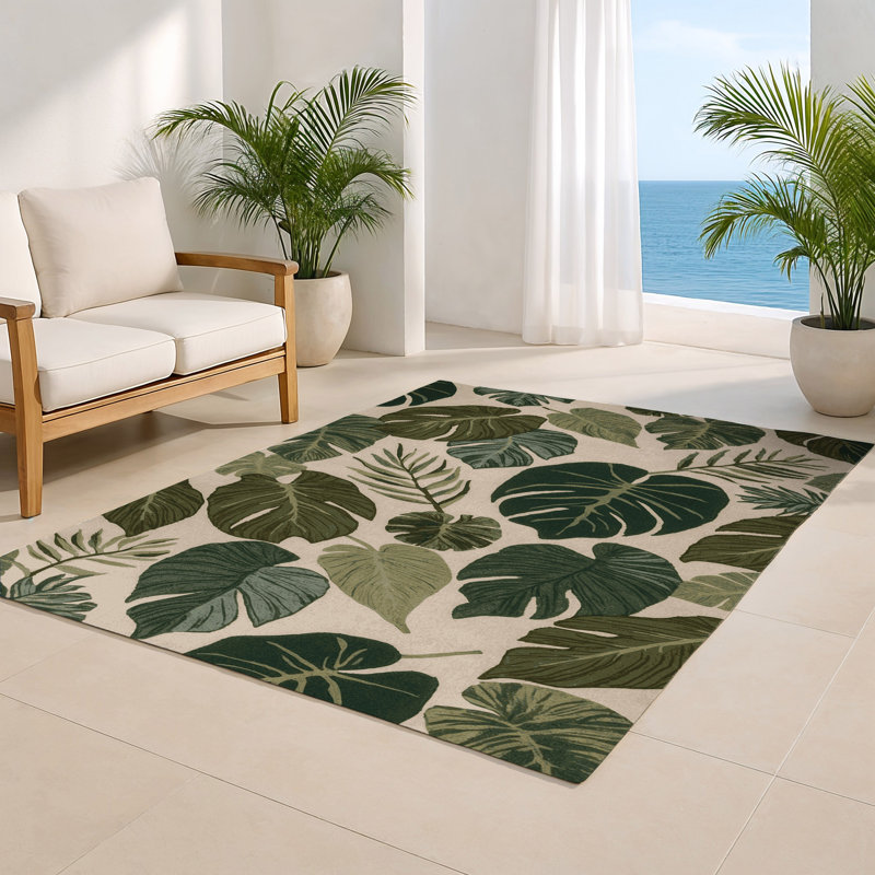 Tapis vert d'intérieur et d'extérieur Botanical, Rectangulaire 8 pi x 10 pi
