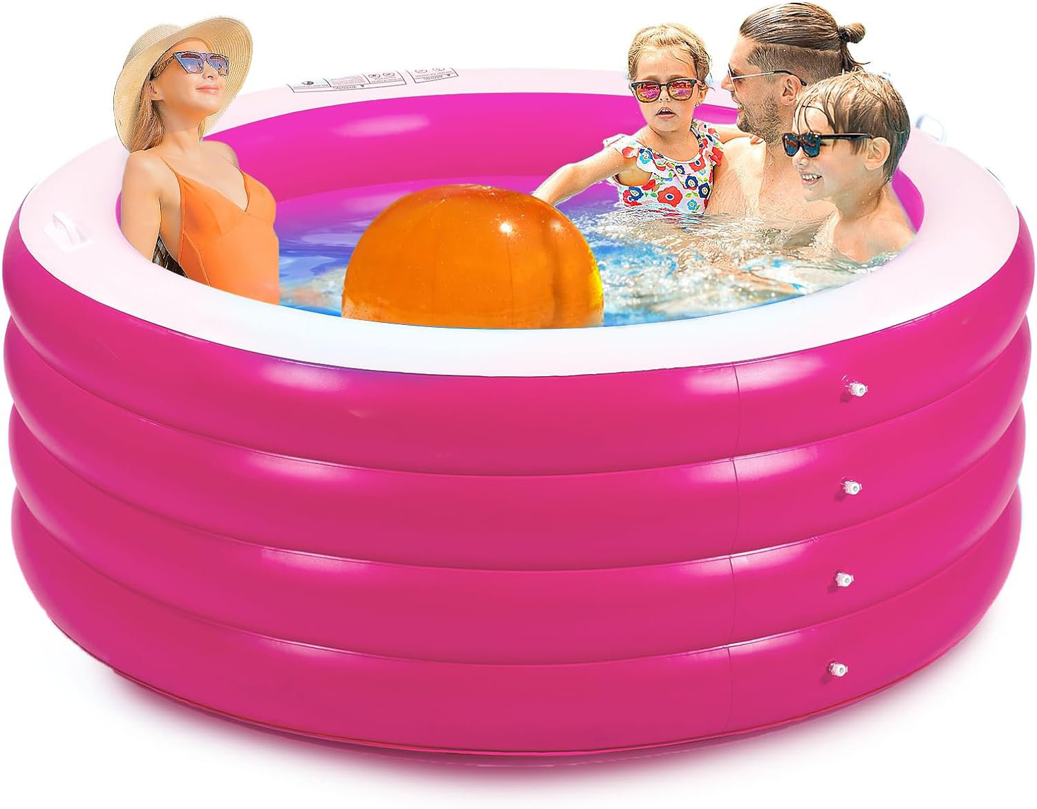 Utibia Blow Up Pool, Round Inflatable Pool Adult, Deep Swimming