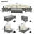 8-Pieces Outdoor Wicker Round Sofa Set, Half-Moon Sectional Sets All Weather, Curved Sofa Set With Rectangular Coffee Table, PE Rattan Water-Resistant And UV Protected, Movable Cushion, Gray-38891326