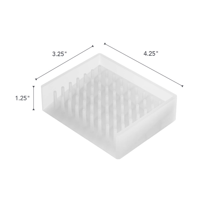 Clear Silicone Self-Draining Soap Dish with Spikes