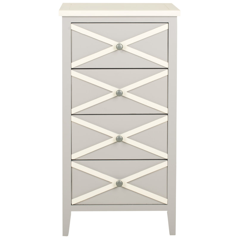 Emmanuelle 4 tiroir Table de bout, Gris
