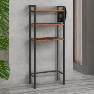 Larbi Freestanding Bathroom Storage 3 Tier Industrial Rustic Brown Bathroom Furniture